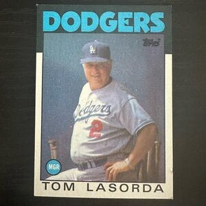 Topps Dodgers Baseball Card - Blue and White
